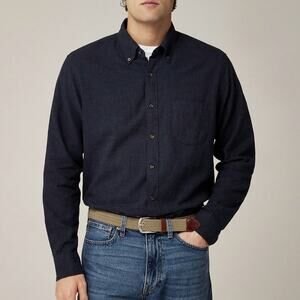 J.Crew Slim Brushed Twill Shirt Casual Button Charcoal Heather Twill Large NWT